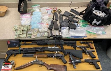 Drugs, firearms and narcotics from an alleged drug trafficking organization.