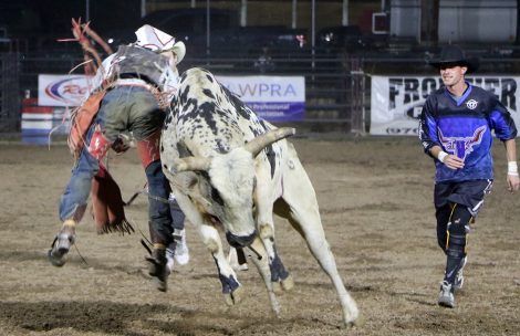 Bull riding at the Garfield County Fair and Rodeo in 2021.