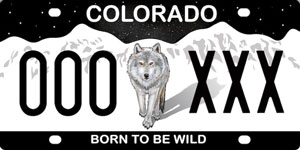 The Colorado Born to Be Wild license plate.