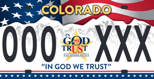 The Colorado In God We Trust license plate.