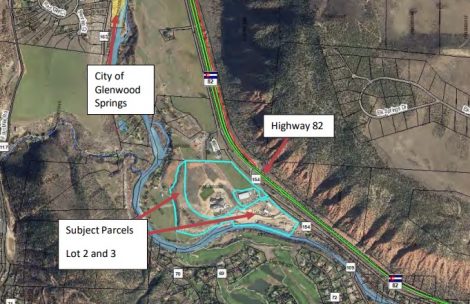 A map of the proposed location of Flying M Ranch south of Glenwood Springs.