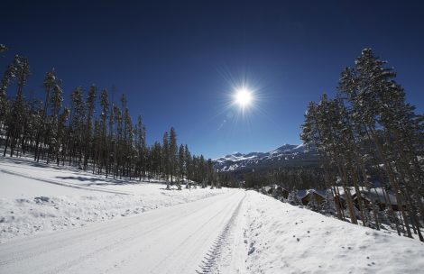 Snowy road in Colorado.