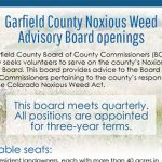 Garfield County Noxious Weed Advisory Board opening