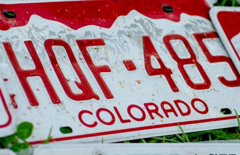 Vehicle registration plate of Colorado.