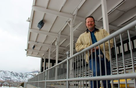 New Garfield County Fair and Events Manager Chris Floyd in the grandstands at the Garfield County Fairgrounds in Rifle.