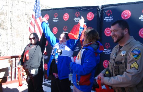 Athletes receive awards at the Alpine Events for Special Olympians at Sunlight Mountain Resort on Feb. 10. Garfield County Sheriff's Office deputies handed out awards to the athletes.