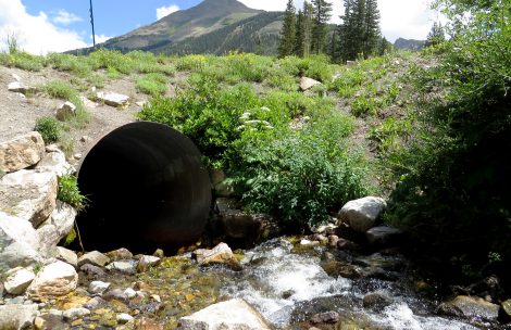 Drainage tunnel for mountain stream in Colorado.