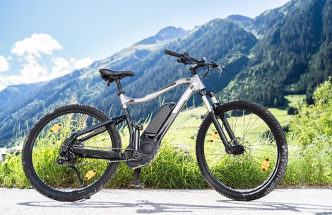 E-bike in the mountains.