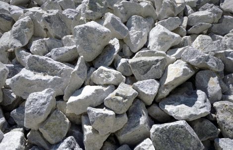 Limestone aggregate stone close-up.